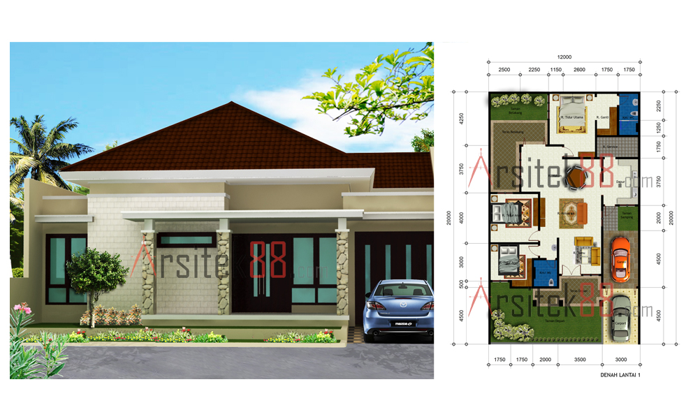 Contoh Denah Rumah Minimalis dan Tampilanya