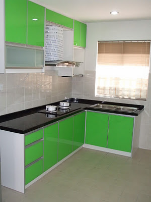 Desain Dapur Rumah Minimalis Warna Hijau