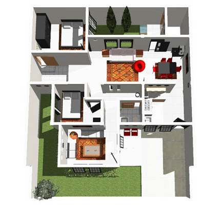 Gambar Denah Rumah Minimalis Tampak Atas