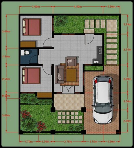 Denah Rumah Minimalis Ada Garasi