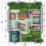 Denah Rumah Minimalis Ada Garasi dan Taman