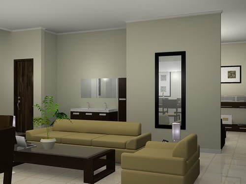Desain Warna Interior Rumah Abu Kalem