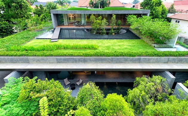 Desain Taman Diatas Rumah Minimalis