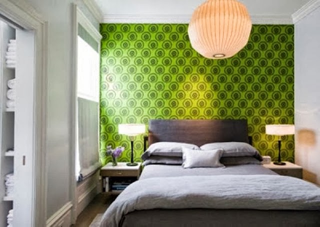Desain Wallpaper Kamar Tidur Hijau