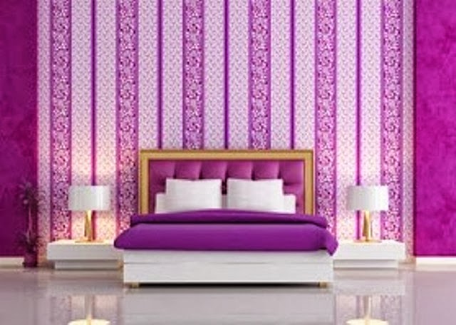 Desain Wallpaper Kamar Tidur Pink