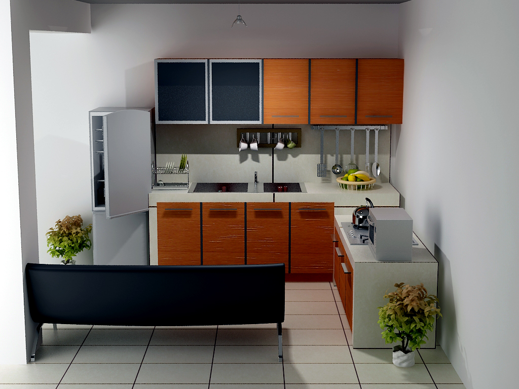 warna cat dapur minimalis coklat Kayu Natural