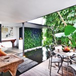 Teras Rumah Minimalis Taman dengan kolam mungil