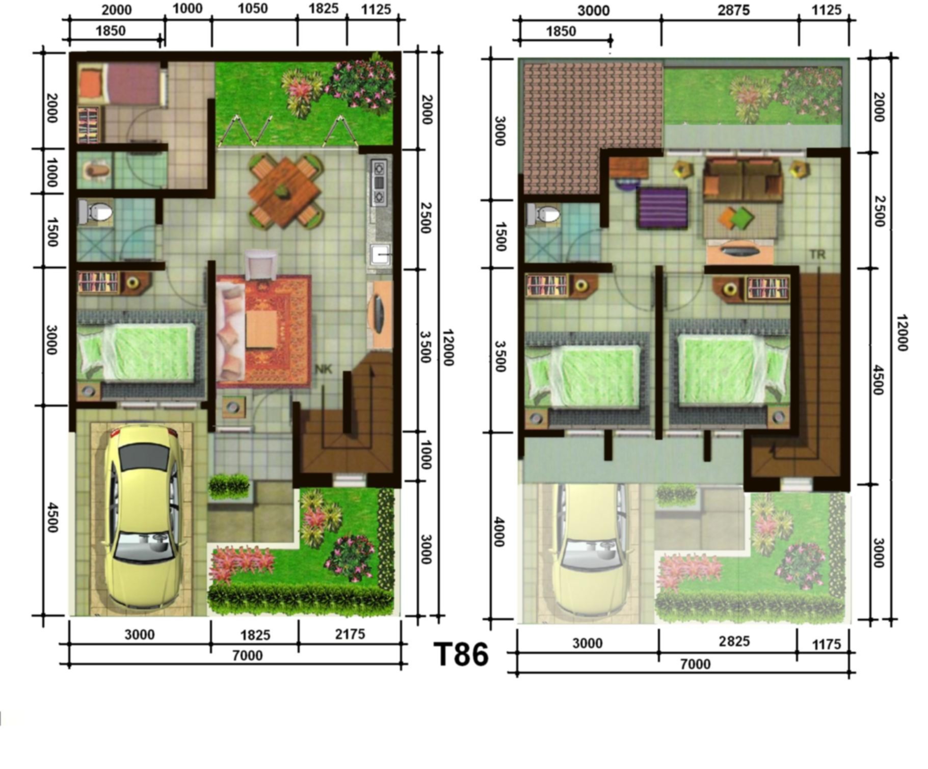 Denah Rumah Minimalis 2 Lantai
