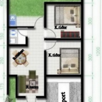 Denah Rumah Minimalis 2 Kamar Tidur