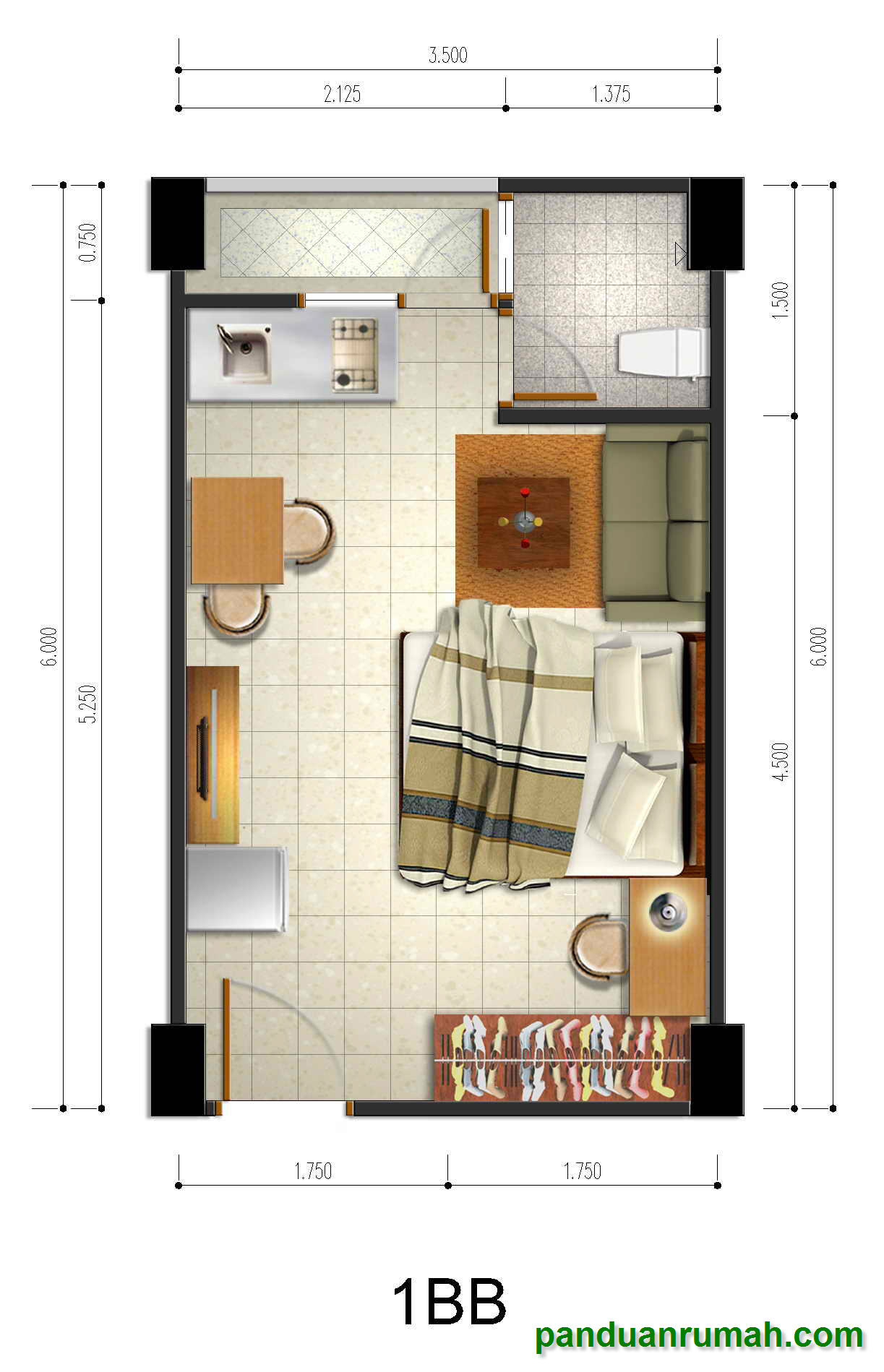 Denah Apartemen Minimalis Terbaru