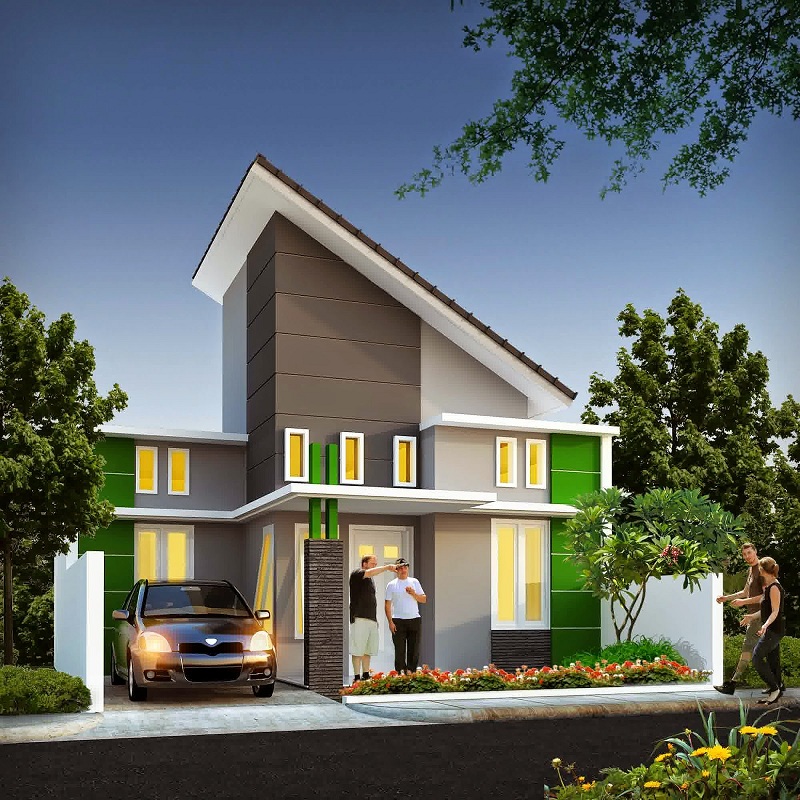 Contoh Atap Rumah Minimalis Miring Satu Sisi Kanan