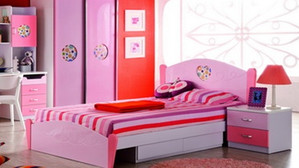 Warna Cat Kamar Tidur Anak Merah Muda