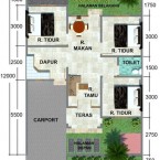 Denah Rumah Sederhana 3 Kamar Tidur Tipe 36
