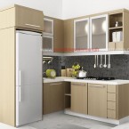 Dapur Mungil Minimalis Modern Krem