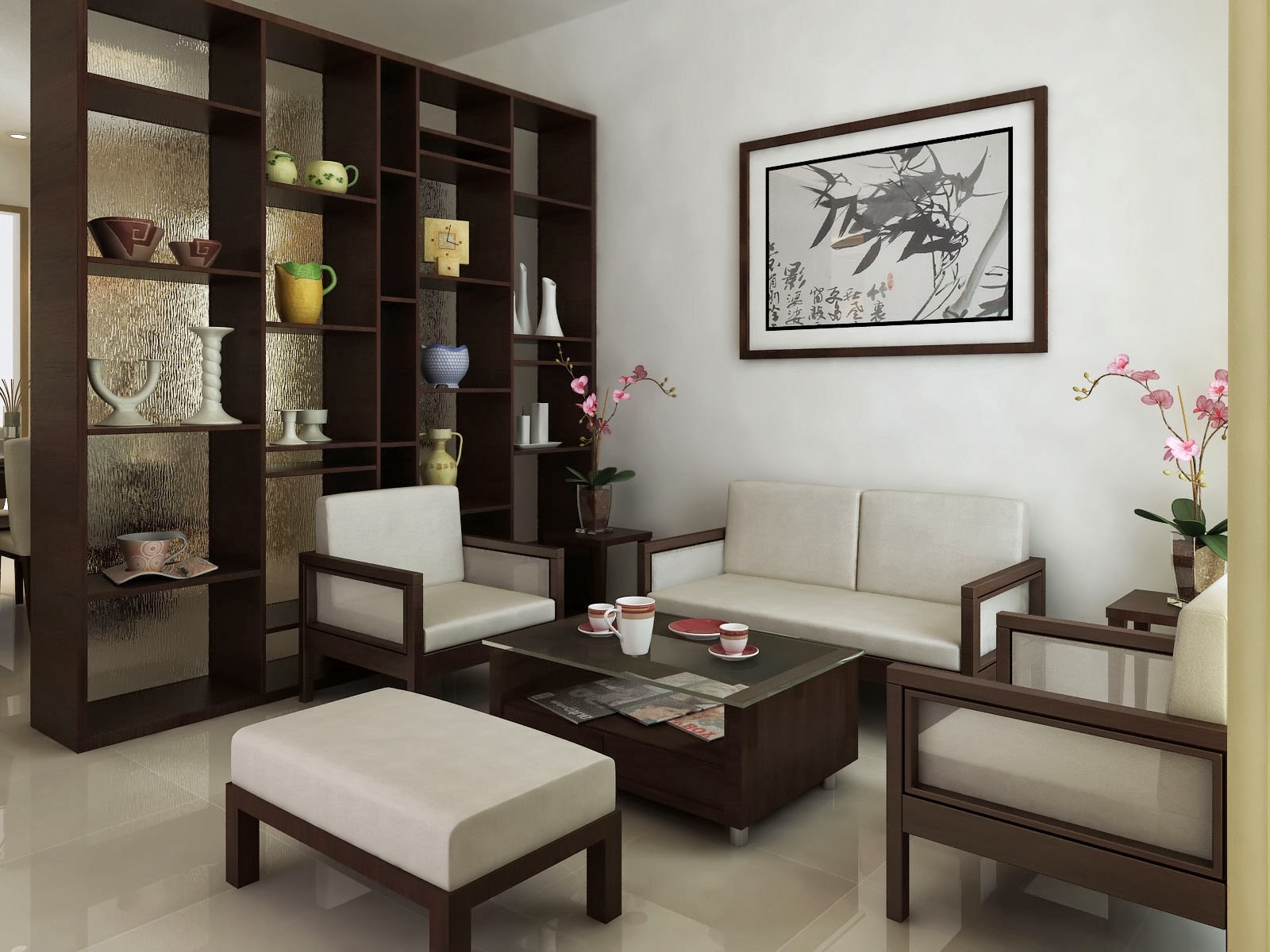 Interior Ruang Tamu Mungil minimalis elegan sederhana