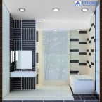 kamar Mandi Hotel Hitam Putih Unik