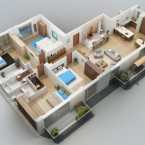 denah rumah minimalis 1 lantai 3 kamar tidur