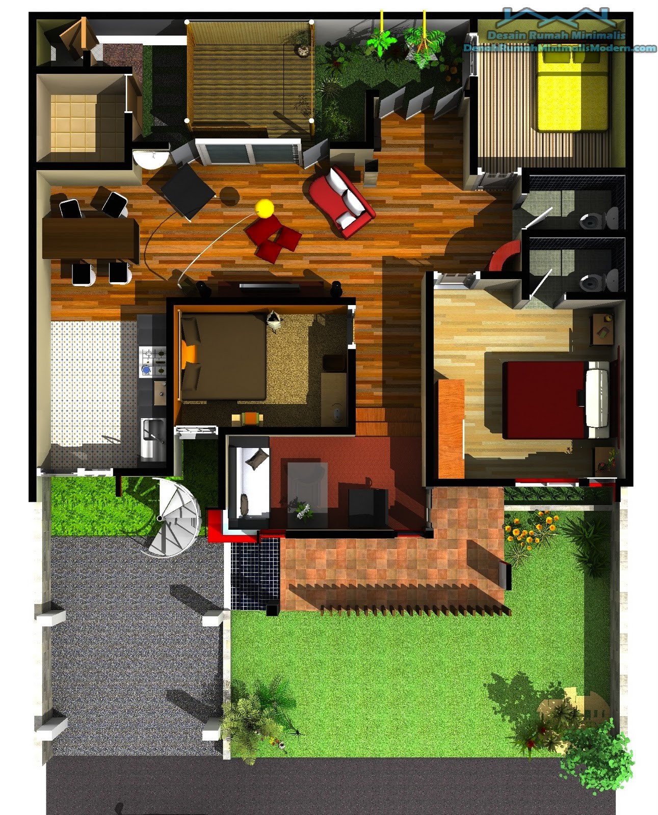 Desain Rumah Minimalis Sederhana 1 Lantai 3 Kamar Tidur