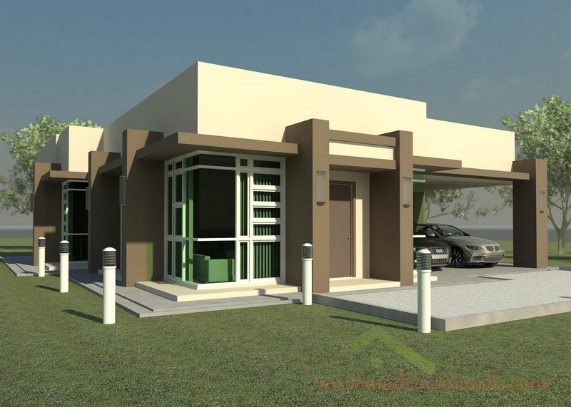 Desain Rumah Minimalis Modern 1 Lantai Dengan 3 Kamar Tidur