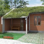 gambar rumah unik taman di atas atap