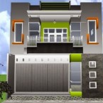 ruko minimalis dengan warna natural