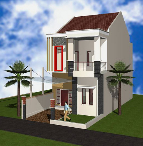gambar rumah minimalis tingkat warna lembut