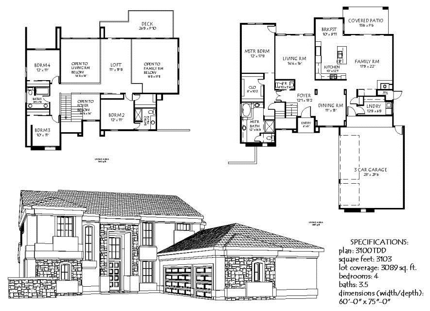 Sketsa Rumah Modern 2 Lantai Lengkap