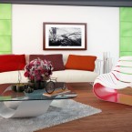 Ruang Tamu dengan Sofa Yang Unik