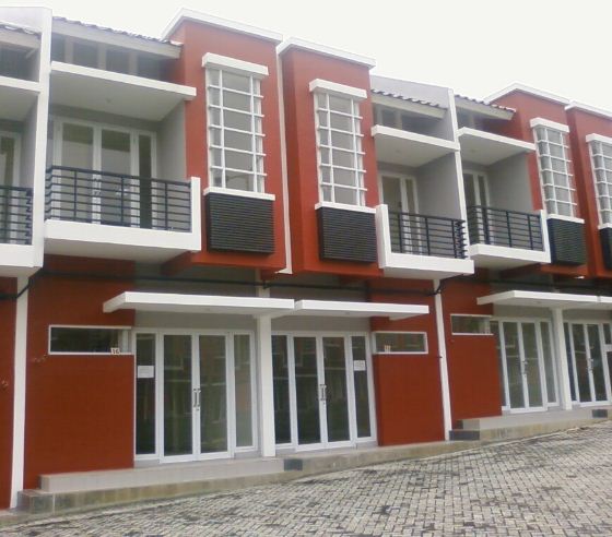 ruko minimalis warna coklat yang hangat