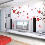 Wallpaper Dinding Ruang Tamu Motif Bunga