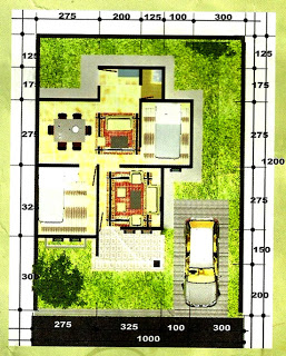 Denah Rumah Tipe 45 asri