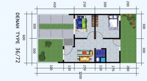Denah Rumah Minimalis Type 36 Terbaru